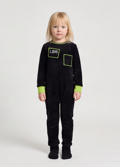 Toddler in jumpsuit